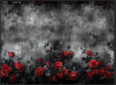 Roses of Night - Bordüre - Jersey